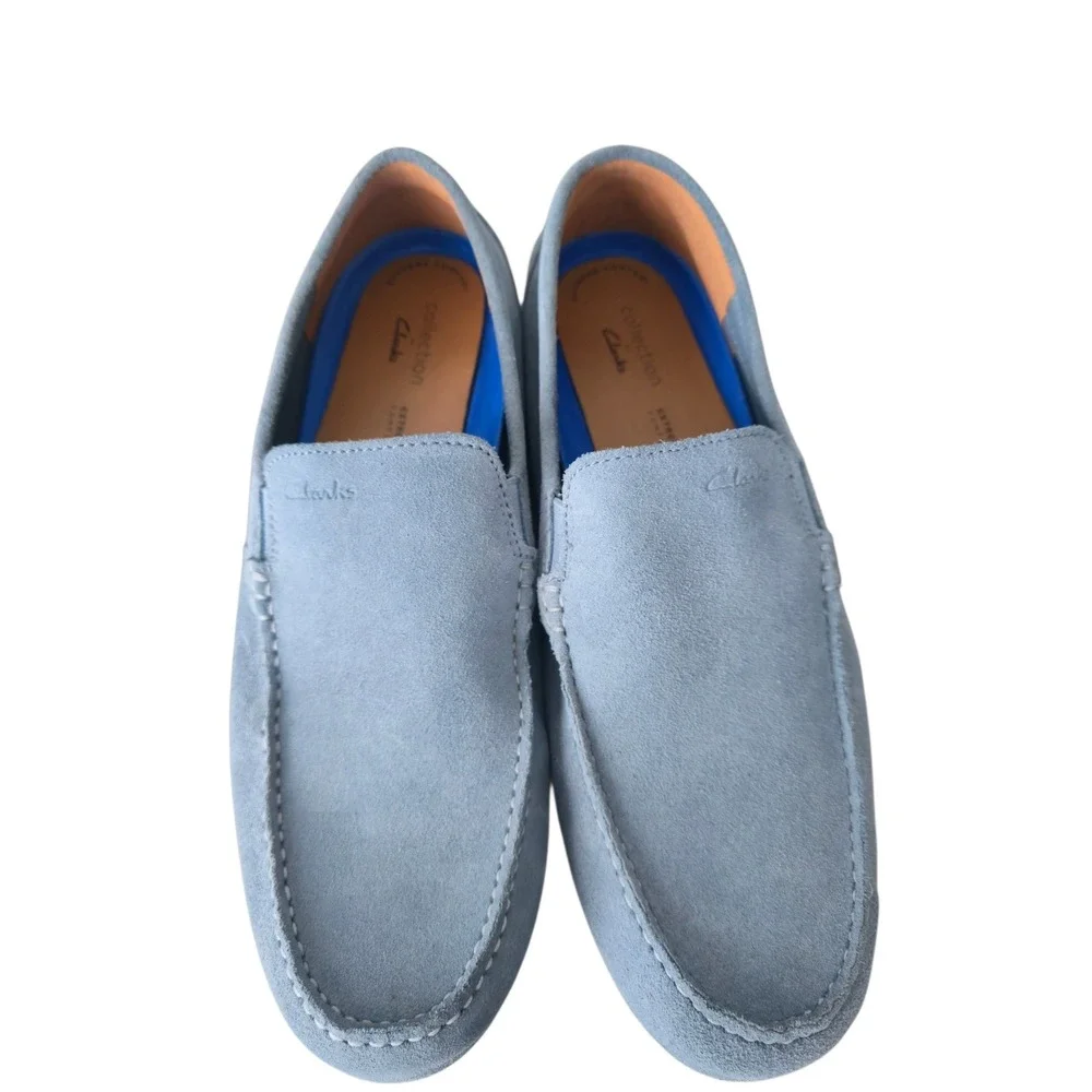 Clarks Men’s Light Blue Suede Driving Loafers